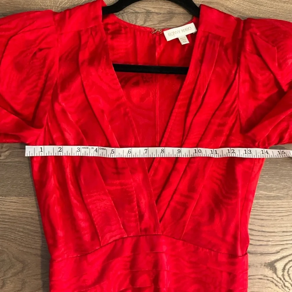 Ronny Kobo Collection Vibrant Red Asymmetrical Dress - Picture 9 of 13
